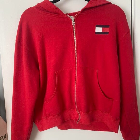 Vintage tommy hilfigar red zip up sweater - Picture 2 of 3